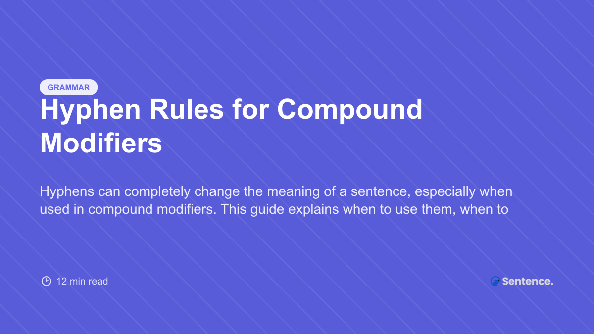Hyphen Rules for Compound Modifiers - CatSentence