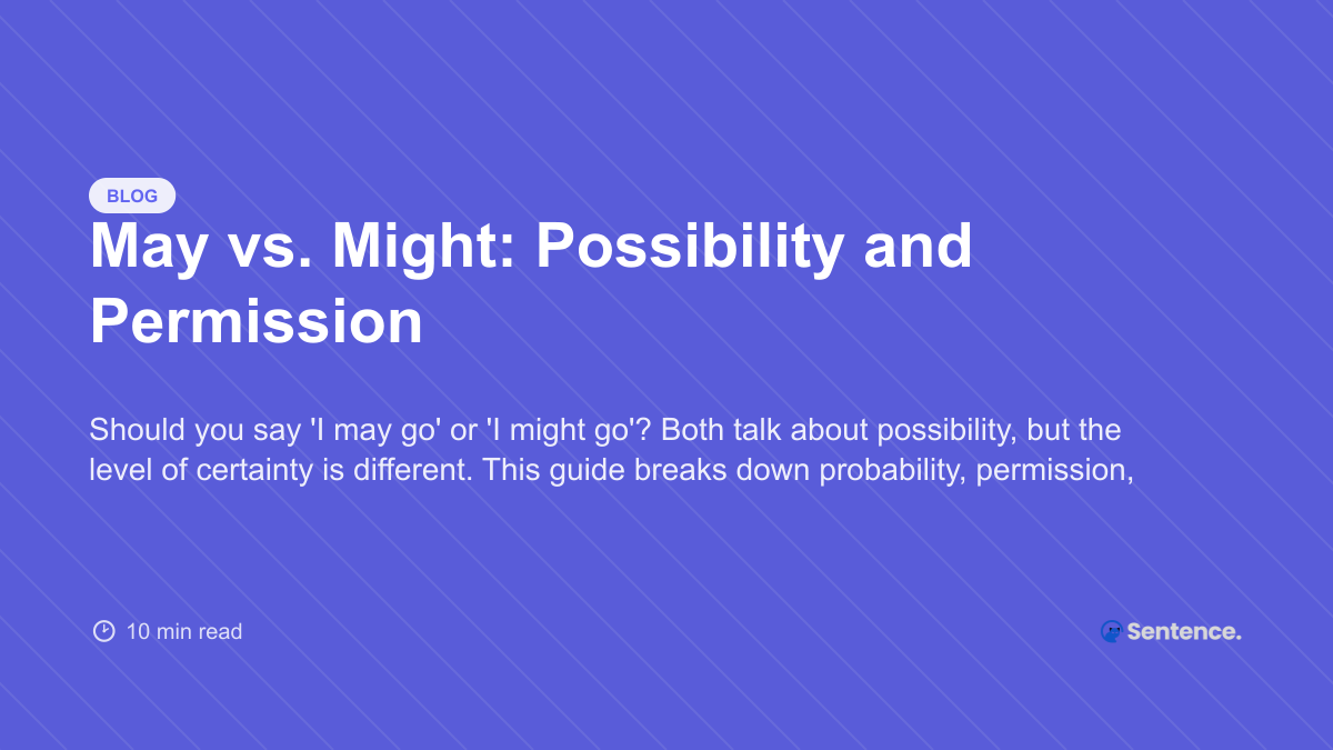 May vs Might Possibility and Permission - CatSentence