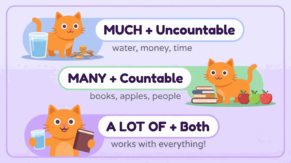 Much vs Many vs A Lot Of comparison