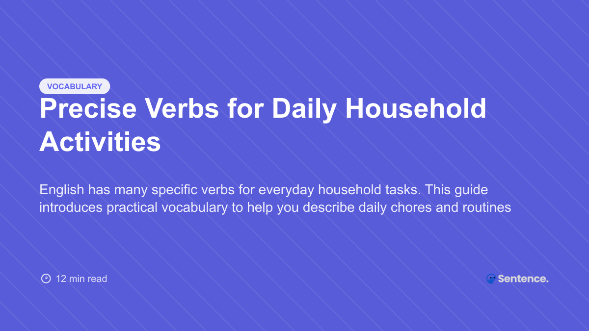 Precise Verbs for Daily Household Activities - CatSentence