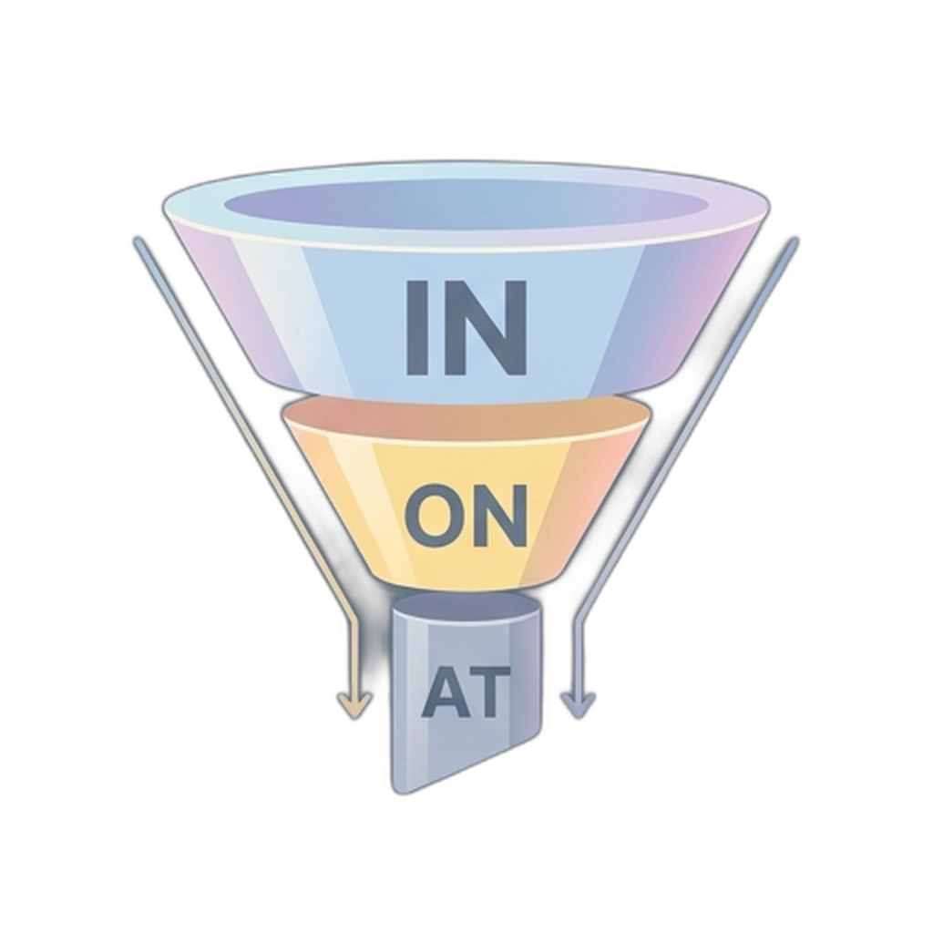 Prepositions of Time Funnel Illustration