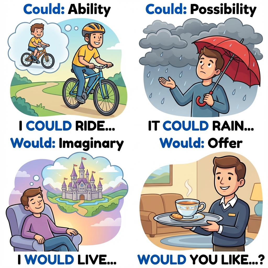 Could vs Would Grammar Guide