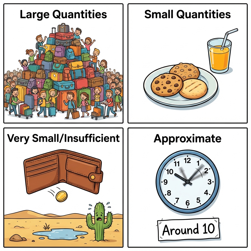 English Quantity Words Guide Illustration