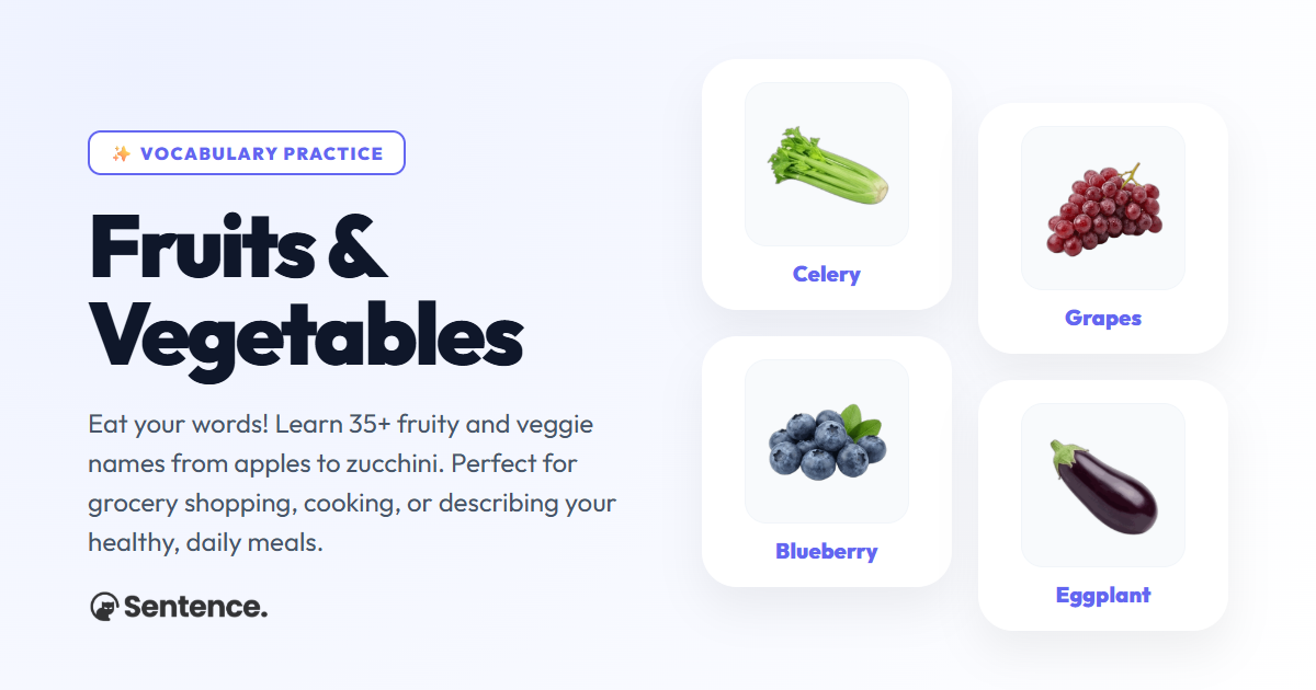 Fruits & Vegetables Vocabulary