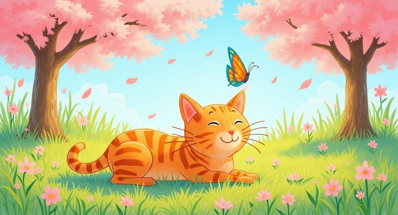 A cute cat having an adventure