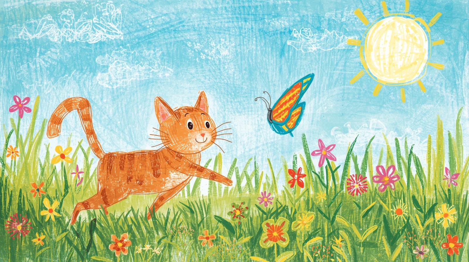 A cute cat having an adventure