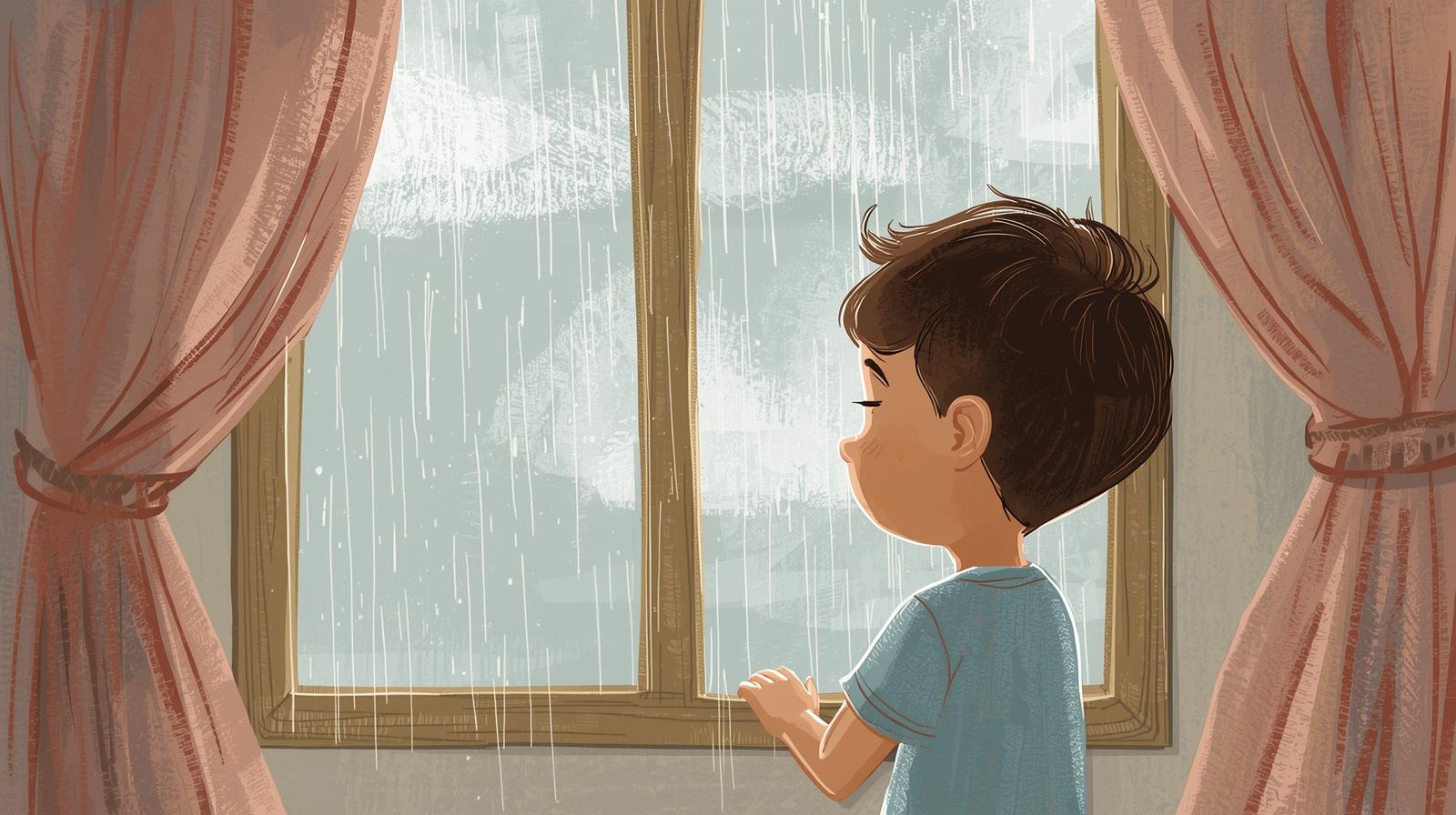 A child on a rainy day