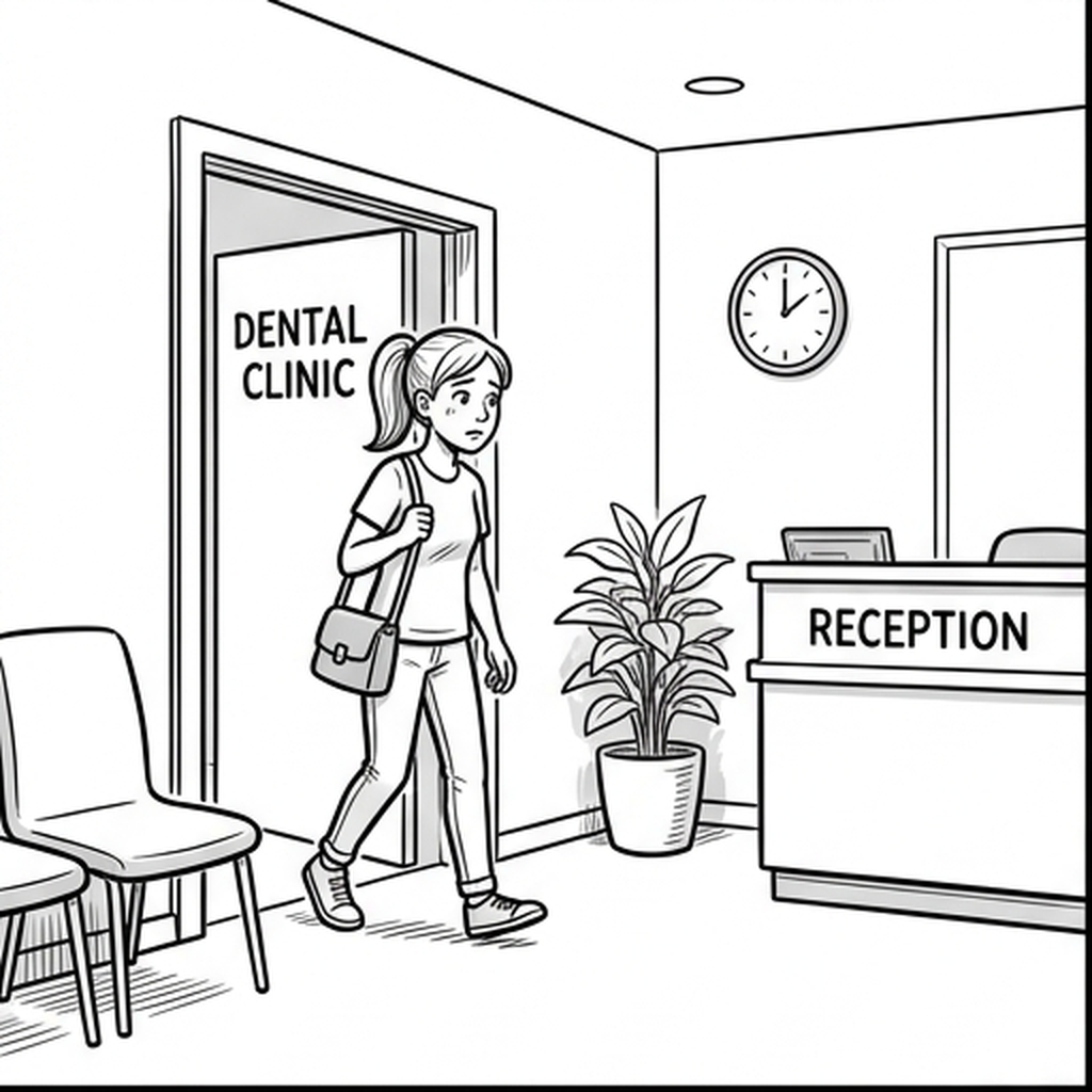 Entering the dental clinic