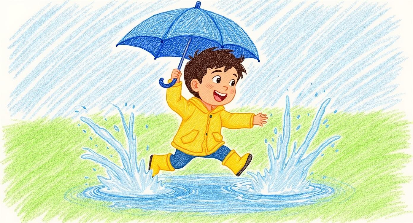 A child on a rainy day
