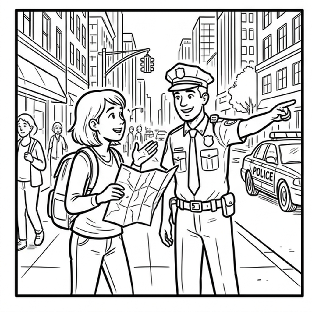 Asking a police officer for directions