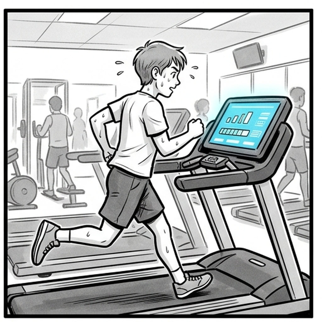Running on a treadmill