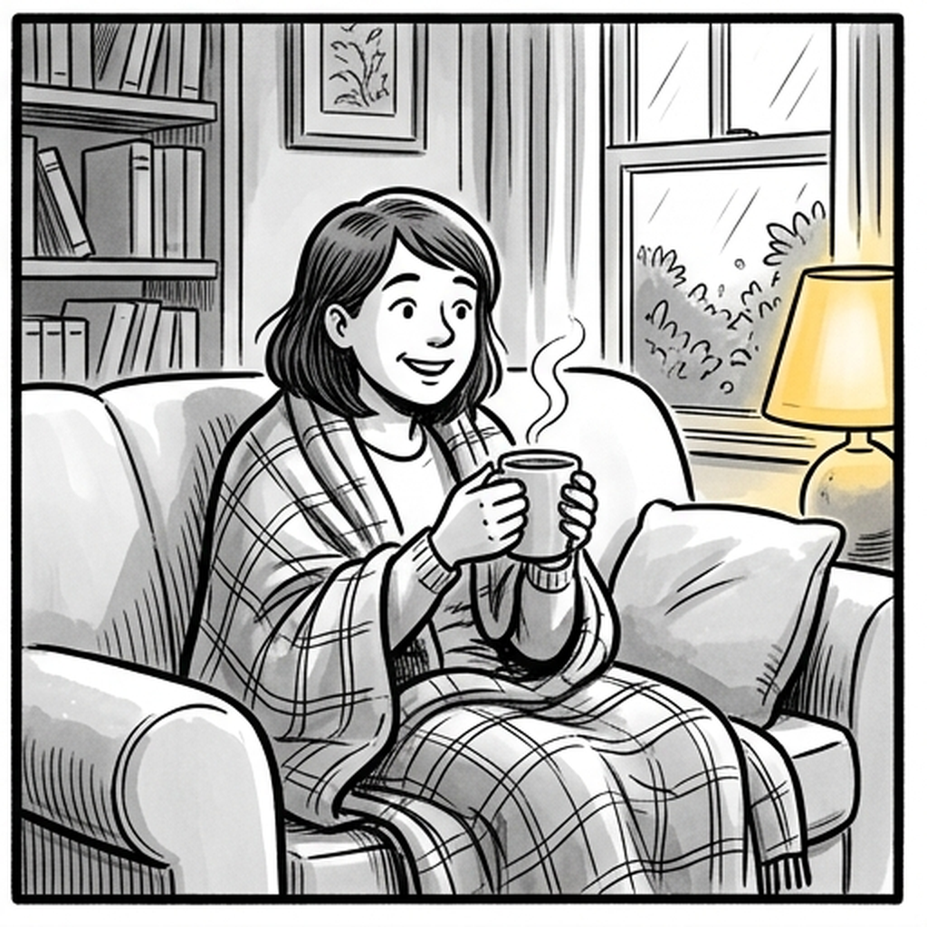 Drinking tea at home