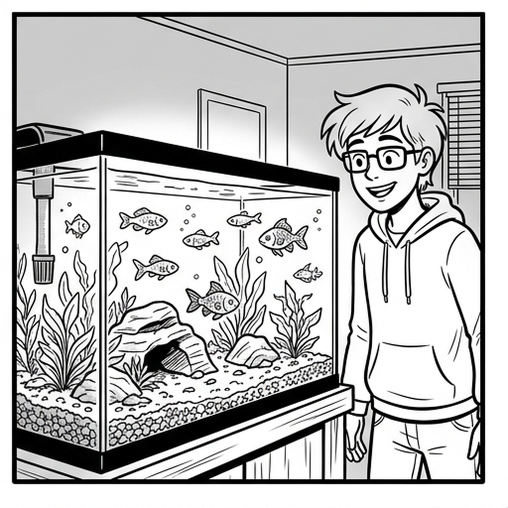 Fish swimming in the aquarium